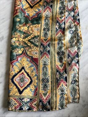 Vintage jewel tone Baroque Paisley Silk Scarf